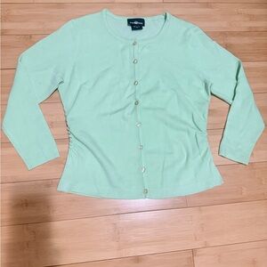 Light Green Button-Up Cardigan